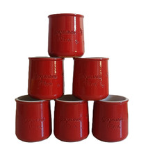 6 pots de yaourt rouge