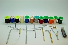 Kit de Matériel et Outil de Montage de Mouches, Fil, Soie, Tinsel, Whip Finisher
