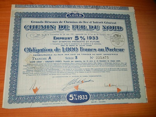 Ancienne obligation 1000f - obligation,