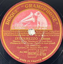 Luis Mariano : Aucune importance / Intermezzo DISQUE 78 tours GRAMOPHONE K-8730