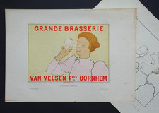 RASSENFOSSE Affiches Etrangères Brasserie Bière Lithographie originale 19e 25 ex
