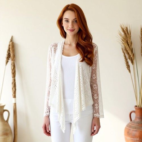 Boho romantique gilet blanc - boho,