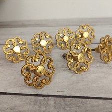 Boutons de tiroirs vintages en métal doré poignées à motif des fleurs fantaisies