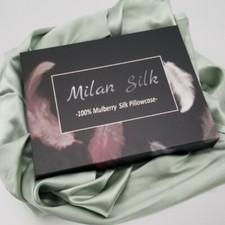 Milan Silk 100% Mulberry Silk Pillowcase 22 momme Standard Queen Sage Green