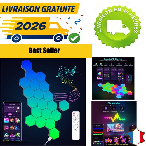 Panneau led rgb hexagonal - led,