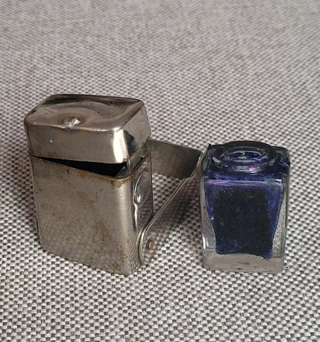 Ancien encrier poche voyage - encrier,