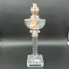 BACCARAT - ANTIQUE MOLDED CRYSTAL KEROSENE LAMP model BAMBOO TORS