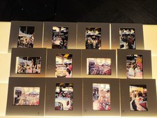 PHOTO 12 DIAPOSITIVES FIN 60 ENFANTS FETE FORAINE MANEGE VOITURE AVION CAMION