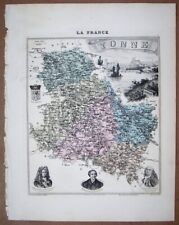 ENGRAVING OF THE DEPARTMENT OF YONNE. ATLAS MIGEON 1886 .