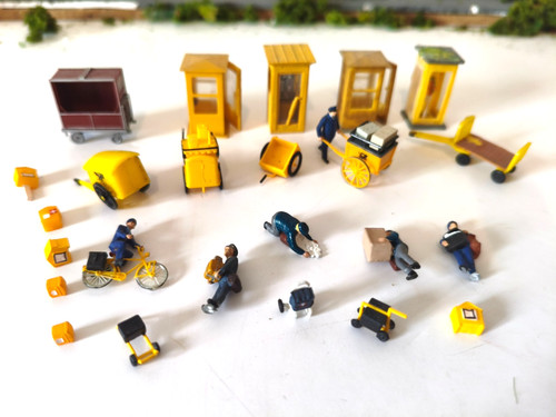 Ensemble poste figurine h0 - ensemble,