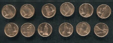 EASTER ISLAND SET OF 12 COINS 1 PESO 2021 MOAI STATUE COPPER 14mm UNC