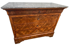 Louis-Philippe chest of drawers in walnut bramble, Saint-Anne marble, mid XI