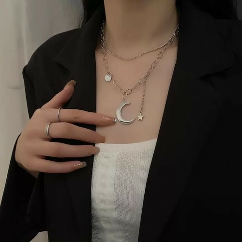 Collier demi lune étoile - collier,