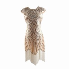 Femmes Gatsby Robe Années 1920 Costume Charleston Sequin Bordées Vintage Fête