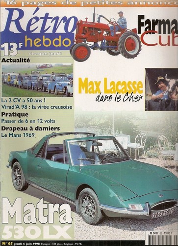 Retro hebdo matra 530 - 530, lx