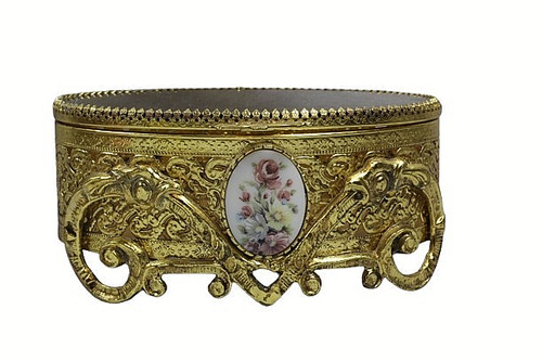 Vtg ormolu gold filigree - vtg,