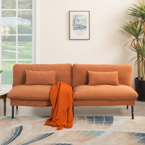 Orange velvet split back - velvet,