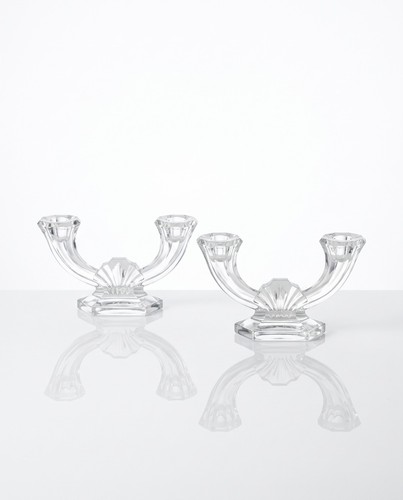 Paire bougeoirs doubles art - paire,