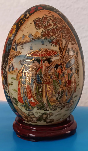Oeuf porcelaine peint - oeuf,