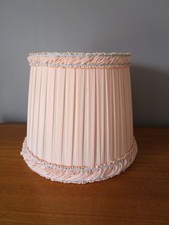 LARGE LAMPSHADE - ANTIQUE SALMON PINK VEIL PLEATED FABRIC DAY