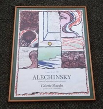 Pierre Alechinsky 1980 Galerie Maeght Exhibition Poster Framed Vintage France
