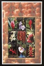 ST. VINCENT FLOWERS STAMP SHEET 2000 MNH LILY JASMINE FLORA WILDLIFE BALSAMAPPLE