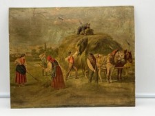 Wood Chromolithograph "Hay Cart" (Reproduction)