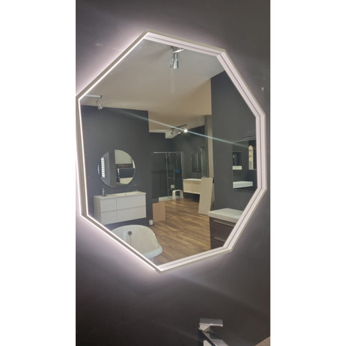 Miroir octogonal bleu - miroir,