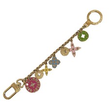Auth LOUIS VUITTON Porte Cles Chene Looping M66474 Multi Color Gold Hardware -