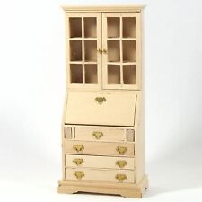 Dolls House Writing Desk - Bureau Natural Finish Wooden 1:12 Scale 127 tumdee