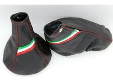 Alfa Romeo Mito 955 (2012/19) Black Leather Shift & Brake Headset + Latin Tricolor