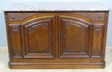 Regency hunting sideboard in carved oak and marble, Flanders 18th century