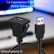 Câble D'extension USB 3.0, 1 mètre Pour Tableau De Bord Voiture, Encastré