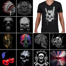 T-Shirt V-Cou Skull Homme