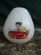 lustre suspension abat jour chambre d'enfant , verre moulé, vintage années 60/70