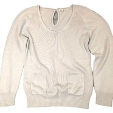 Angora Blend Lulu Castagnette French L Soft Cozy Classic Quiet Luxury Grey EUC
