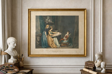 Estampe XIXe L’Étude du