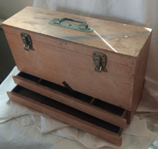 suitcase box briefcase box artist painter wood drawers old storage