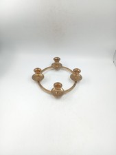 Vintage Neoclassical Hollywood Regency Brass 4 Fireplaces Candle Holder