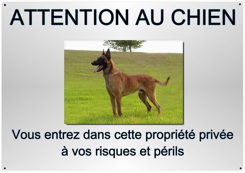 Plaque chien malinois métal - plaque,