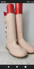 vintage pink ugg boots textile boucle and lace back