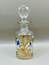 Art Nouveau Hand Painted Glass or Crystal Enamel Bottle