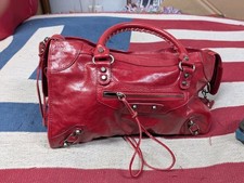 Balenciaga Shoulder City Bag Motorcycle Bag Red Made In Italy Moto 
