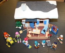 PLAYMOBIL 9280 CHALET DE SKI + MOTONEIGE + LUGE + MONOSKI