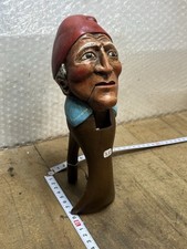 OLD NUTCRACKER HAZELNUT FOLK ART ANTHROPOMORPHIC SEAHEAD Ref N.38