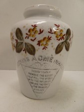 ANTIQUE HOCKINS ACME PORCELAIN INHALER PAINTED FLORAL- MEDICAL CABINET CHEMIST