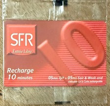 LA RÉUNION SFR RECHARGE GSM 10MN CARTE TELECARTE SCHEDA PHONECARD CARTA PREPAYÉE