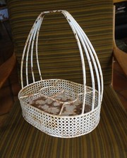 authentic Mathieu Mategot bottle basket year 60 wrought iron square