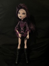 Monster High Elissabat Frights Camera Action Doll Mattel Purple Hair Earrings
