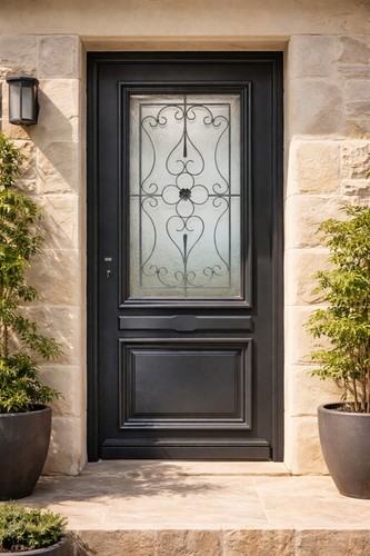 Porte entrée bois vitrée - d'entrée,